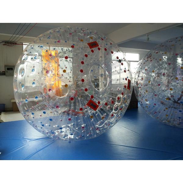 Quality Red Dot 0.8mm PVC Inflatable Zorb Ball , Inflatable Human Hamster Ball 3m x 2m Dia for sale