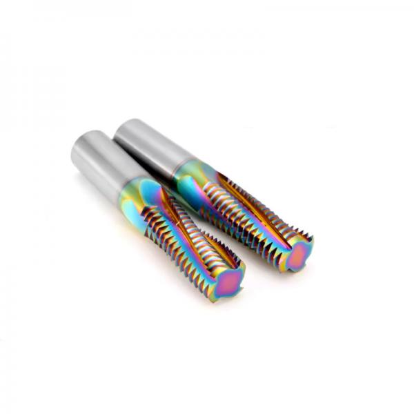 Quality Full Teeth DLC Rainbow Threading End Mill Cutter HRC65 For Aluminum Stainless for sale