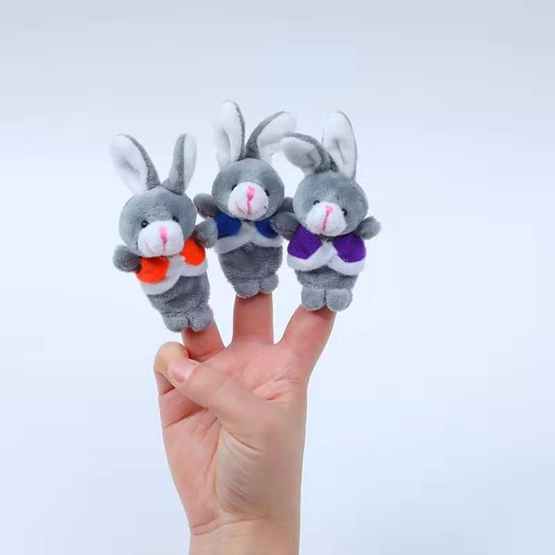 China Family Member Interactive Animal Plush Finger Puppets For Kids OEM for sale