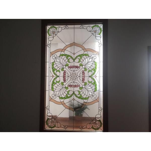 Quality Stained Decorative Panel Glass For Church Black Zinc Insulated / Bevelled / for sale