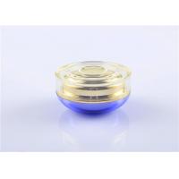 China 15g 30g Blue Plastic Cosmetic Jars , Clear Outer Cap Airless Cosmetic Containers factory