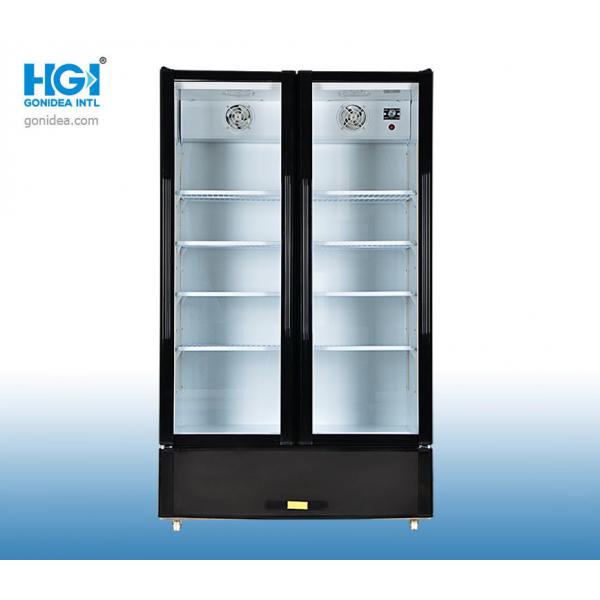 Quality R600a Upright Double Glass Door Display Cooler 470L for sale