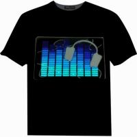 China 100% cotton sound activated el flashing t-shirt for sale