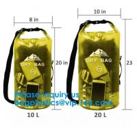 China Colored 15Liter Shiny Clear Window Water Proof Dry Bag Ultralight Outdoor Waterproof Dry Storage Bag For Sports factory