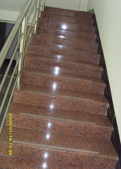 China G562 Maple Red Granite Stair Treads slab tile cheap chinese stone Polished flamed factory
