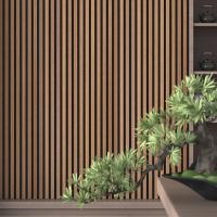 China Factory Walnut Slat Wood Panel With Black Pet Felt Interior acoustic Wall panel factory