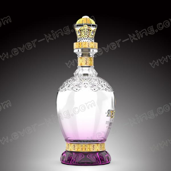Quality 1300g Vodka Glass Personalised , 750ml Glass Spirit Bottles for sale