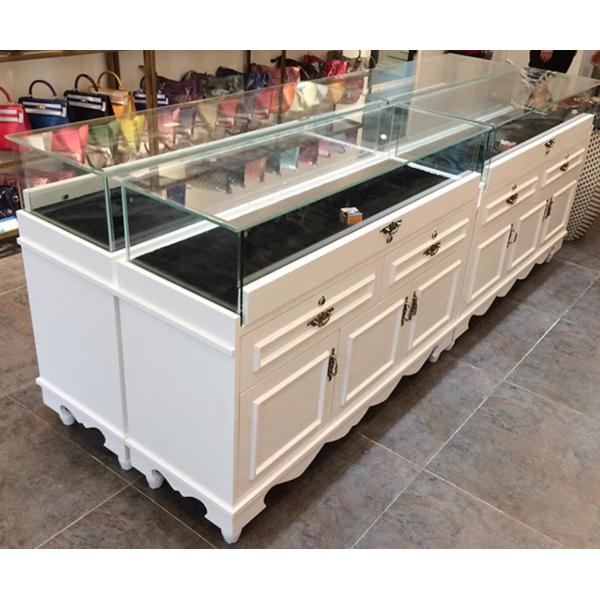 Quality Retail Jewelry Display Cases Jewelry Store Showcases With Lights Europe Style for sale