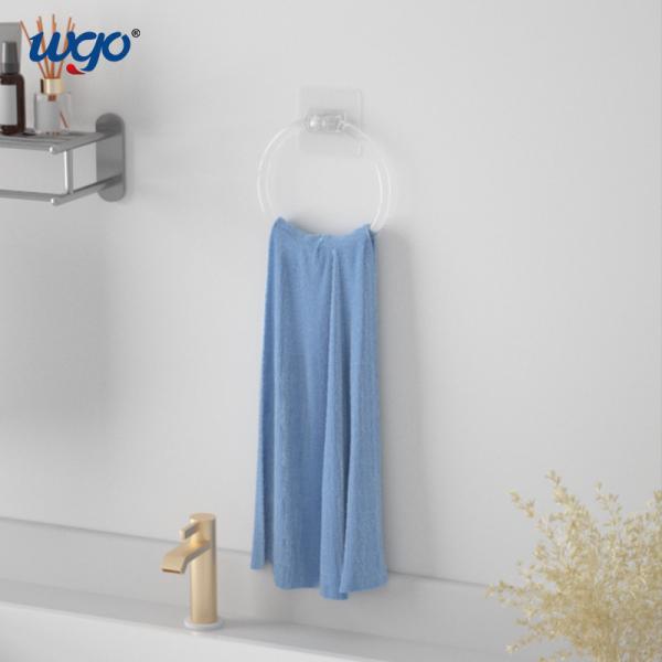 Quality ISO 9001 white Plastic Towel Ring Holder 5KG Damage Free PVC sticker for sale