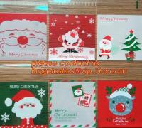 China Merry Christmas Santa Claus Snowman Fudge Gift Cellophane Cookie Candy Bag,Xmas Santa Plastic Gift Candy Cookies Favor C factory