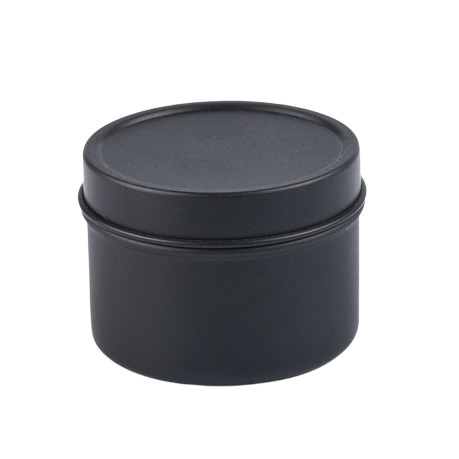 Quality 2oz Black Travel Candle Tin Can Container With Cover 50*38mm for sale