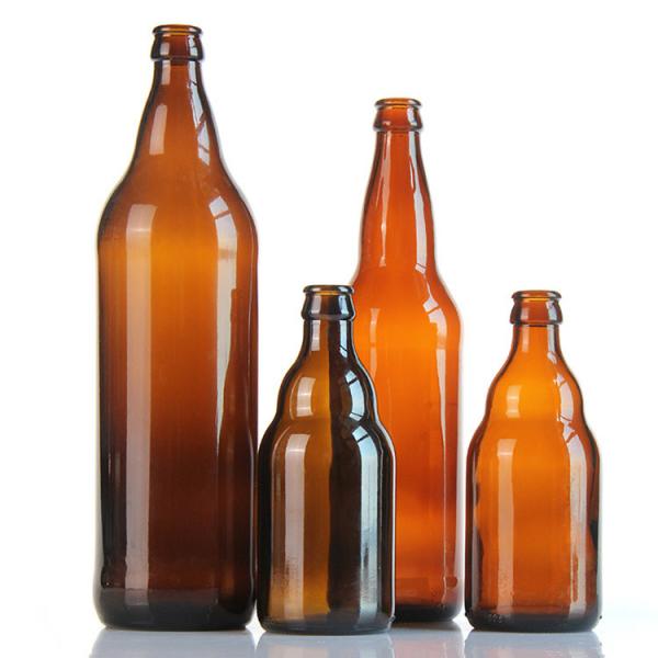 Quality Frosted Brown Square Glass Pint Bottles 12 Ounce 330ml for sale