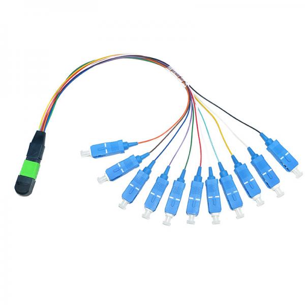 Quality 8 Core Colorful Fiber Cable Assembly MPO To LC FC ST SC 0.9mm UPC Breakout for sale