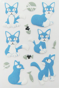 Quality Pet Die Cut 3D Animal Stickers , Handbag Little Cat Puffy Stickers Offset Printing for sale