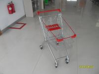 China 60 L Supermarket Push Cart , Small Shopping Trolley With 4 PVC Casters factory