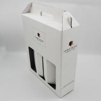 China Cardboard Red White Wine Bottle Gift Box Whisky Gin Handle For 2 Bottle factory