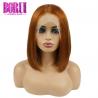 China Straight Brazilian Huamn Hair Colored 13# short Bob Wig With Transparent Lace factory