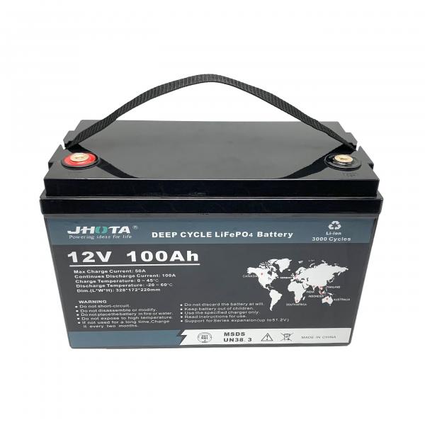 Quality Waterproof RV Motorhome Lithium Battery 12.8V 100AH LiFePO4 Battery With BMS for sale