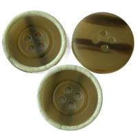 Quality Plastic Coat Buttons With White Rim Imitation Horn Desgin On Back 34L 4 Hole For for sale