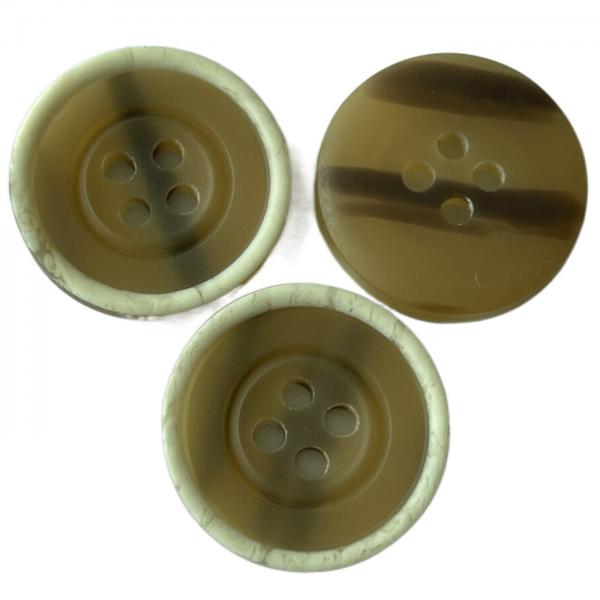 Quality Plastic Coat Buttons With White Rim Imitation Horn Desgin On Back 34L 4 Hole For Coat for sale