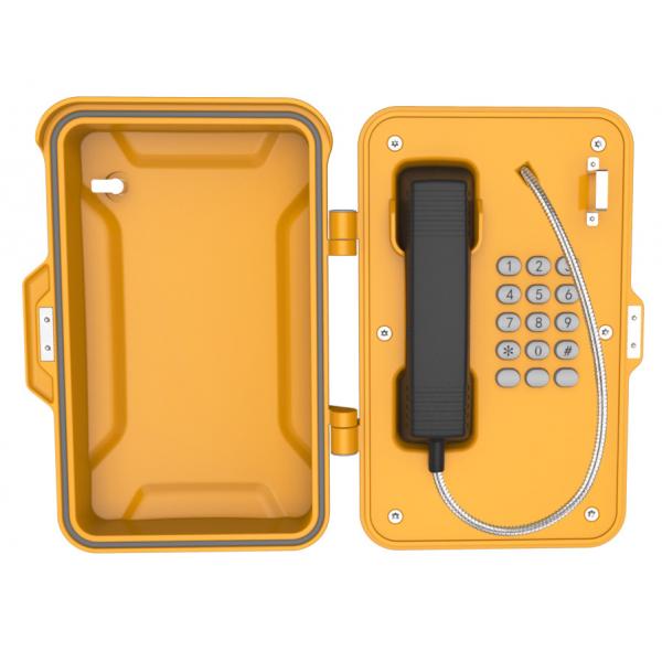 Quality Anti Vandal Yellow Industrial Weatherproof Telephone With Post And Key Lock for sale
