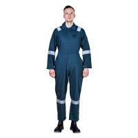 China Unisex Blue Reflective Workwear Suits Overall Workshop Clothing with Reflective Tape factory