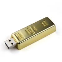 Quality 128GB Gold Bar Metal USB Flash Drive 2.0 8MB/S Full Memory OEM ODM for sale