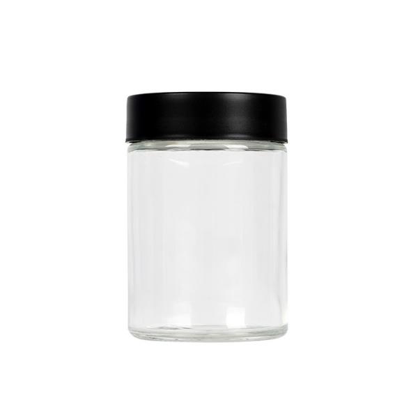 Quality Clear Hemp Flower Glass Weed Jar Wide Mouth 5oz Lead Free for sale