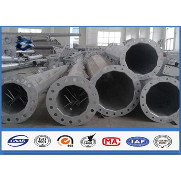 Quality 66KV Galvanized Electrical Transmission Steel Utility Poles With Zinc Coating for sale