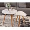 China Modern Round MDF Center Coffee Table With Solid Beech Wood Legs factory