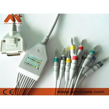 Quality Fukuda ME Compatible Direct-Connect EKG Cable for Cardisuny, KP-500, KP-500D for sale