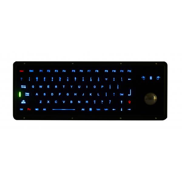 Quality IP67 Dynamic Water Proof Marine Black Metal Keyboard With Track Ball for sale