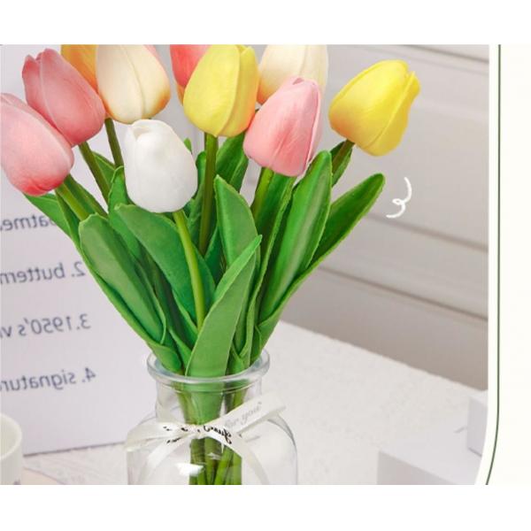 Quality 34cm Artificial Plastic Flowers Faux Tulip Arrangement 6 colors for sale