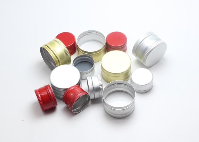 China 20mm 28mm Aluminium Pilfer Proof Caps , Aluminium Ropp Caps For Glass Bottle factory
