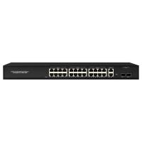 Quality 28 Port Commercial Hybrid POE Switch Unmanaged 4x100/1000M Uplink 450W Budget for sale