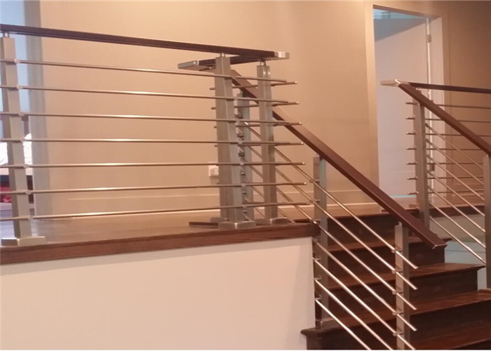 China Home Safety Stainless Steel Rod Railing , Steel Railing Design For Balcony factory