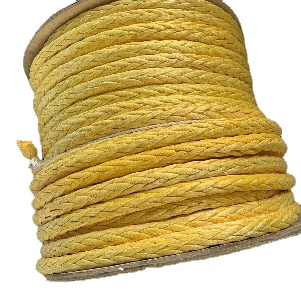 Quality UHMWPE Marine Tow 12 Strand Braided Rope High Breaking 24mm - 96mm for sale