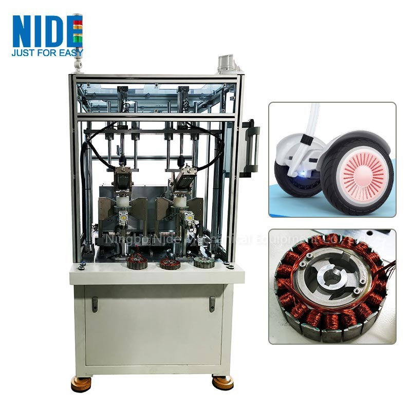 China 2 Stations Wheel Hub Motor Winding Machine Automatic Self Balance Scooter factory