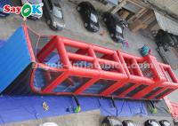 China Inflatable Obstacle Course Red 25*3*4m Inflatable Obstacle Game Playing Tournament For Rental factory