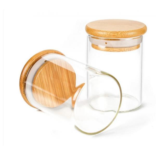 Quality Kitchen Bamboo Lid Airtight Borosilicate Glass Food Storage Containers With Lids for sale