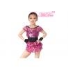 China Magenta Jazz Tap Costumes Full Sequin Black Spandex Leotard For Little Girls factory