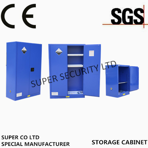 Quality 3-Point Self-Latching Blue Corrosive Storage Cabinet For Hydrochloric Acid Non for sale