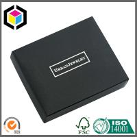 China Silver Foil Print Logo Matte Black Chipboard Paper Gift Jewelry Box factory