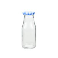 China 11oz BPA Free Glass Milk Bottles Reusable With Metal Twist Lids factory