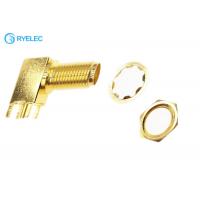 Quality 50 ohm rf gold plated SMA female right angle board mount pcb antenna connector for sale