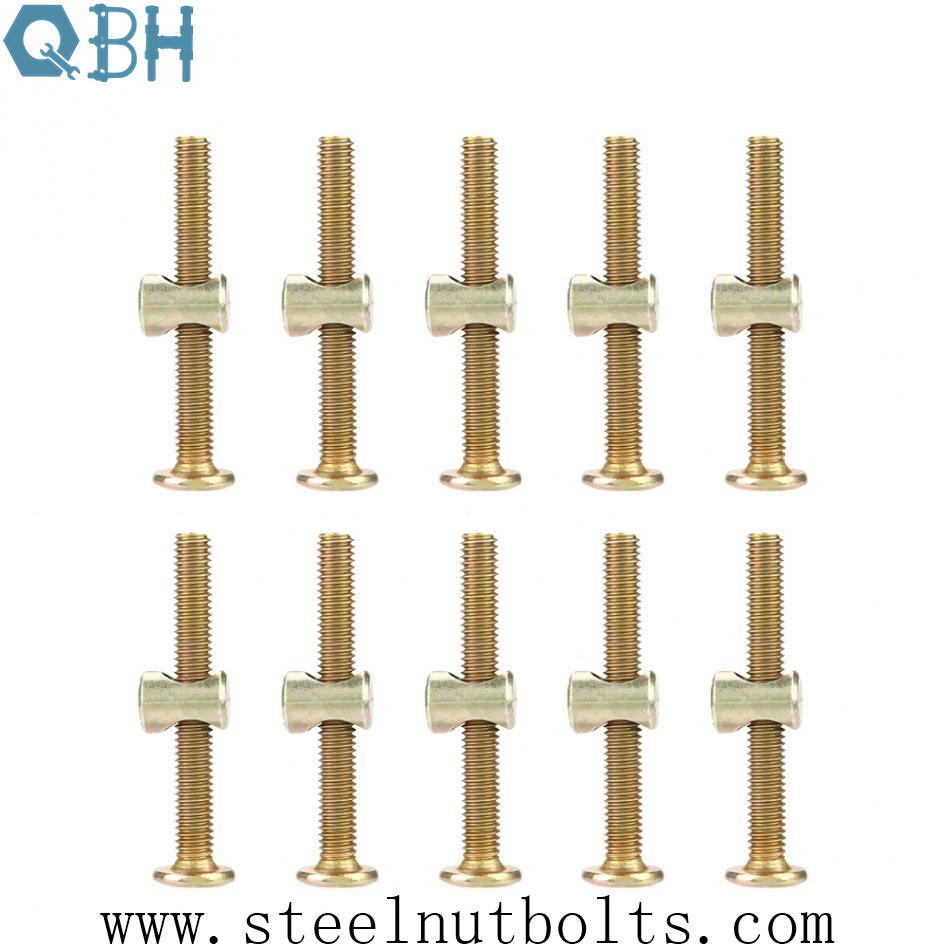 China DIN Length 50mm M6 Carbon Steel Connector Bolts  with nuts For Furniture factory
