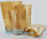 China Square Bottom Gusseted Resealable Kraft Paper Stand Up Pouch Rice Packaging Bag With Zipper And Window BAGEASE PACKAGE factory