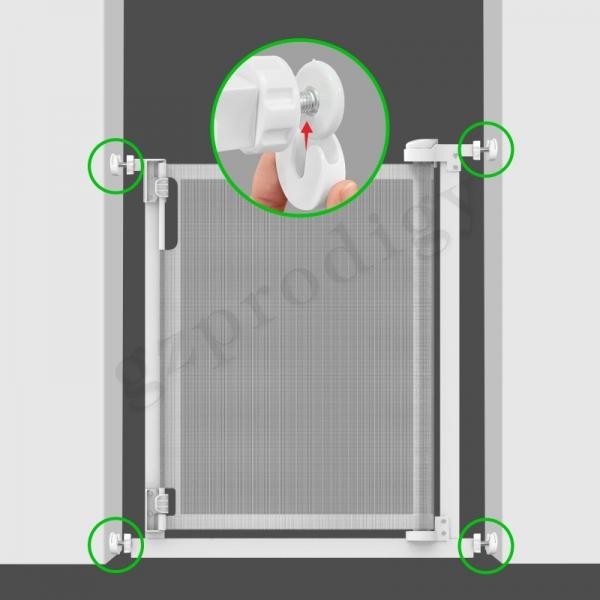 Quality Sturdy Lightweight Retractable Baby Gate Pet Fence Durable White Color for sale