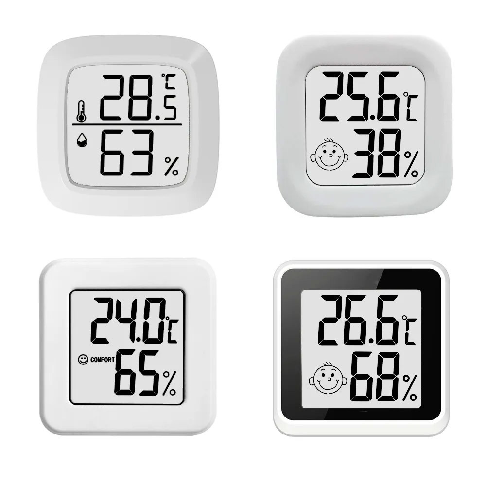China ABS Digital Thermometer Controller Temperature Humidity Gauge 4.3*4.3*1.2cm factory