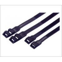 China Nylon Double Locking Industrial Cable Ties Reusable Black Color Heat Resistant for sale